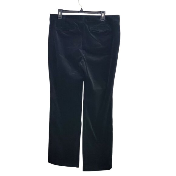 Lands' End Y2K Black Stretch Velour Velvet Casual Bootcut Leg Pants Fit 2 Sz 12 - Picture 7 of 7